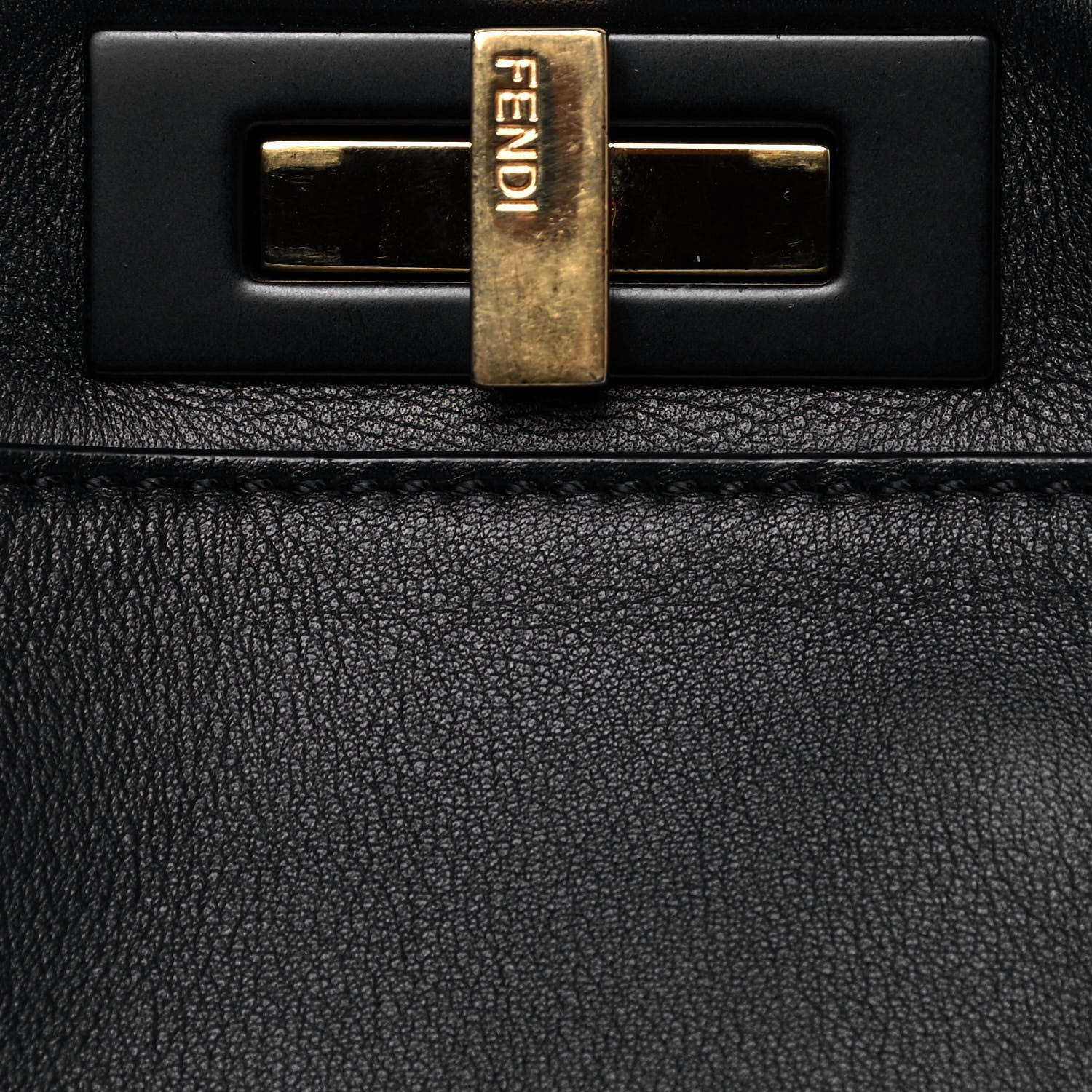 Fendi Calfskin Velvet Fun Fair Medium Peekaboo Iconic Satchel Black Tobacco Multicolor 9 of 12