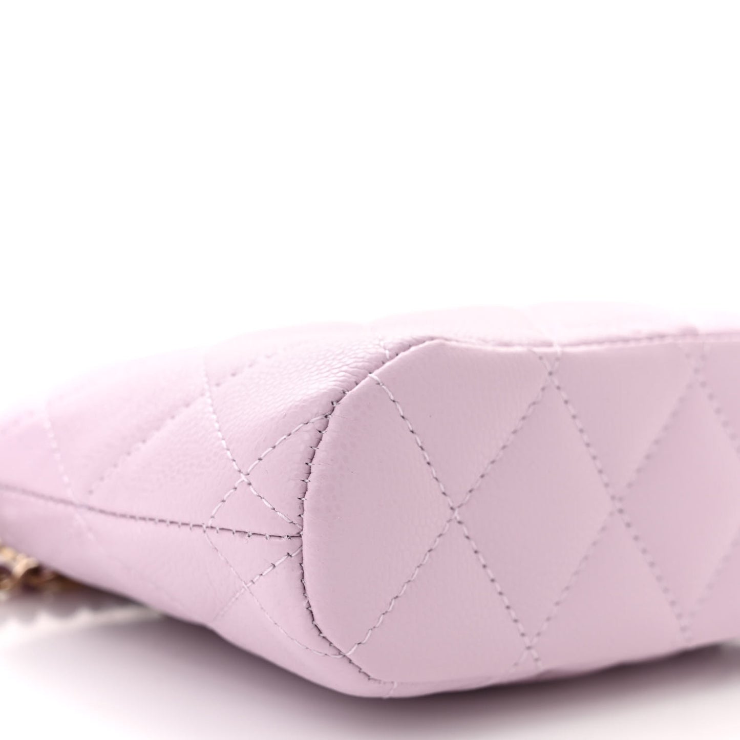 Caviar Quilted Clutch with Chain Light Purple