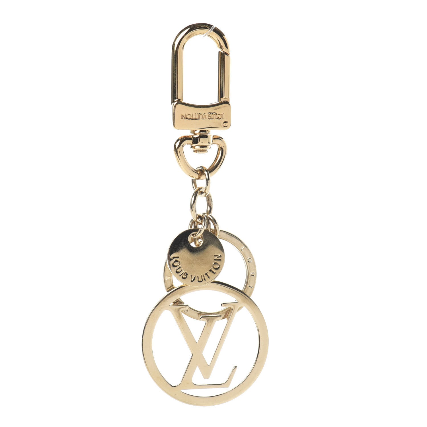 Louis Vuitton LV Circle Bag Charm Key Holder Gold 1 of 2