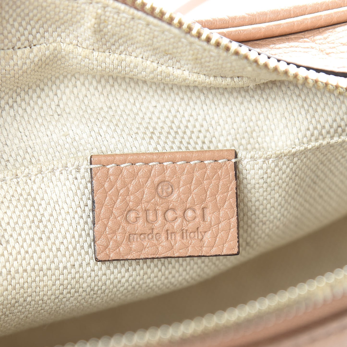 Pebbled Calfskin Small Soho Disco Bag Rose Beige