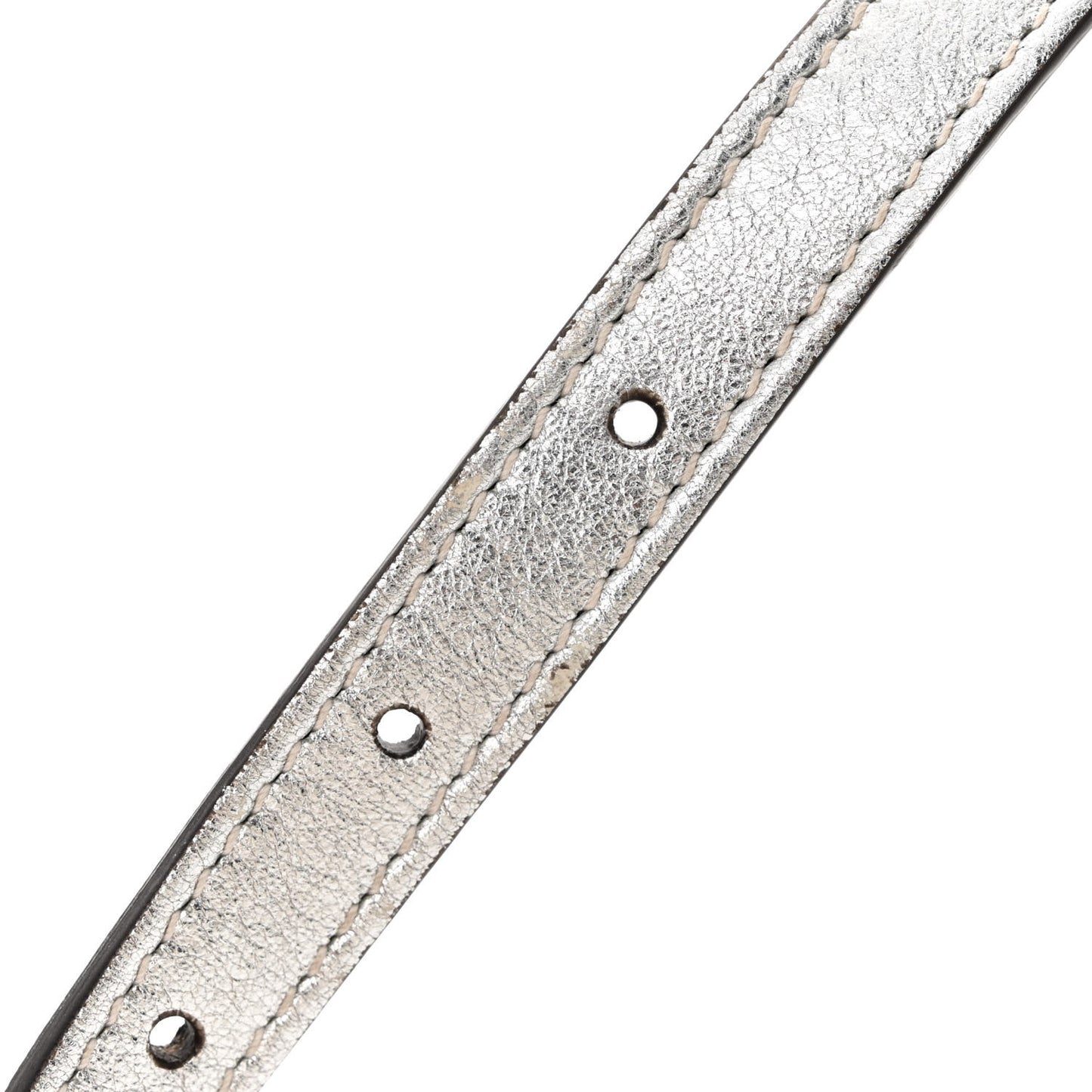 Metallic Sakai Be Green Calfskin Diagonal Stitched Blondie Top Handle Bag Silver