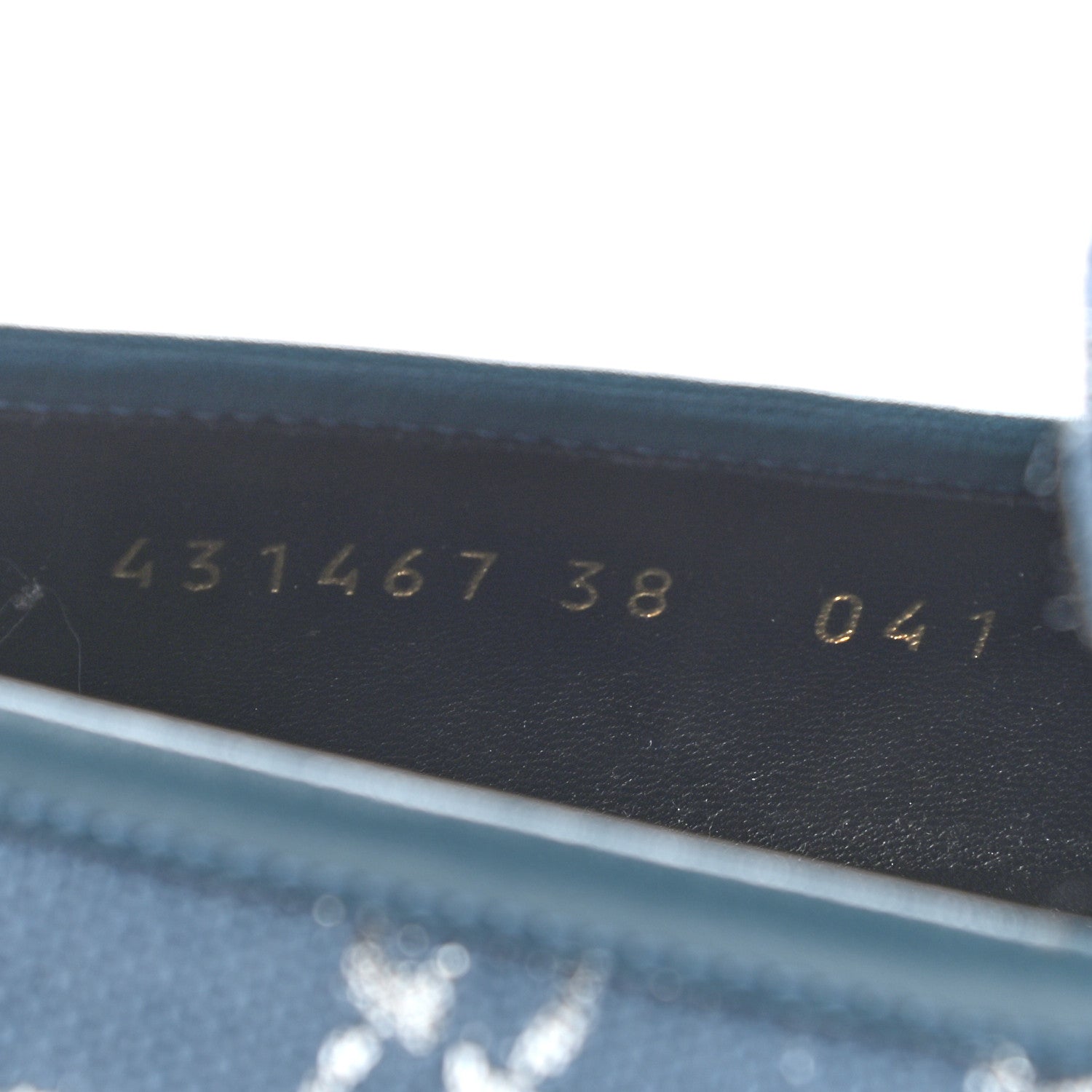 Gucci Canvas Lame GG Monogram Horsebit Womens Jordaan Loafers 38 Blue Silver 8 of 8