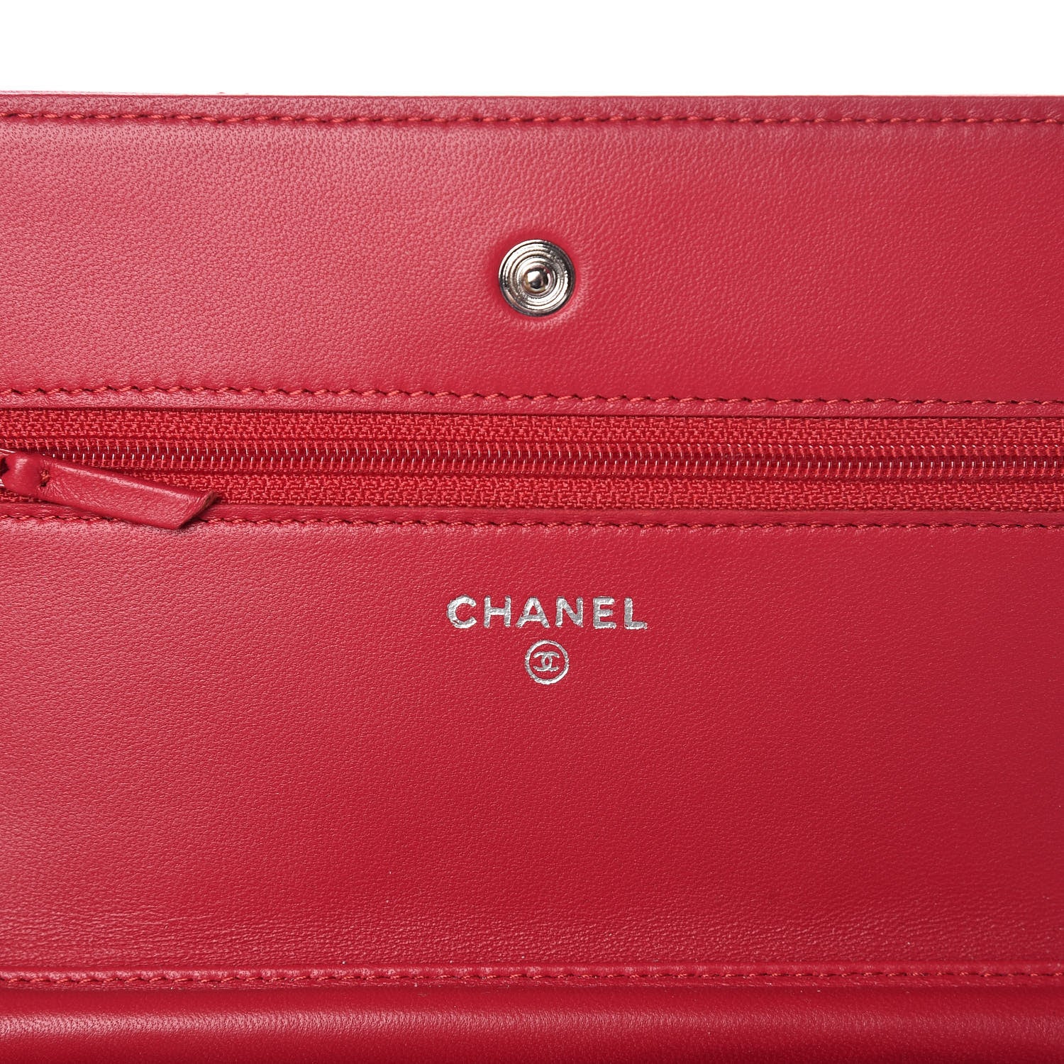 Chanel Lambskin Quilted Wallet On Chain WOC Fuchsia 6 of 9