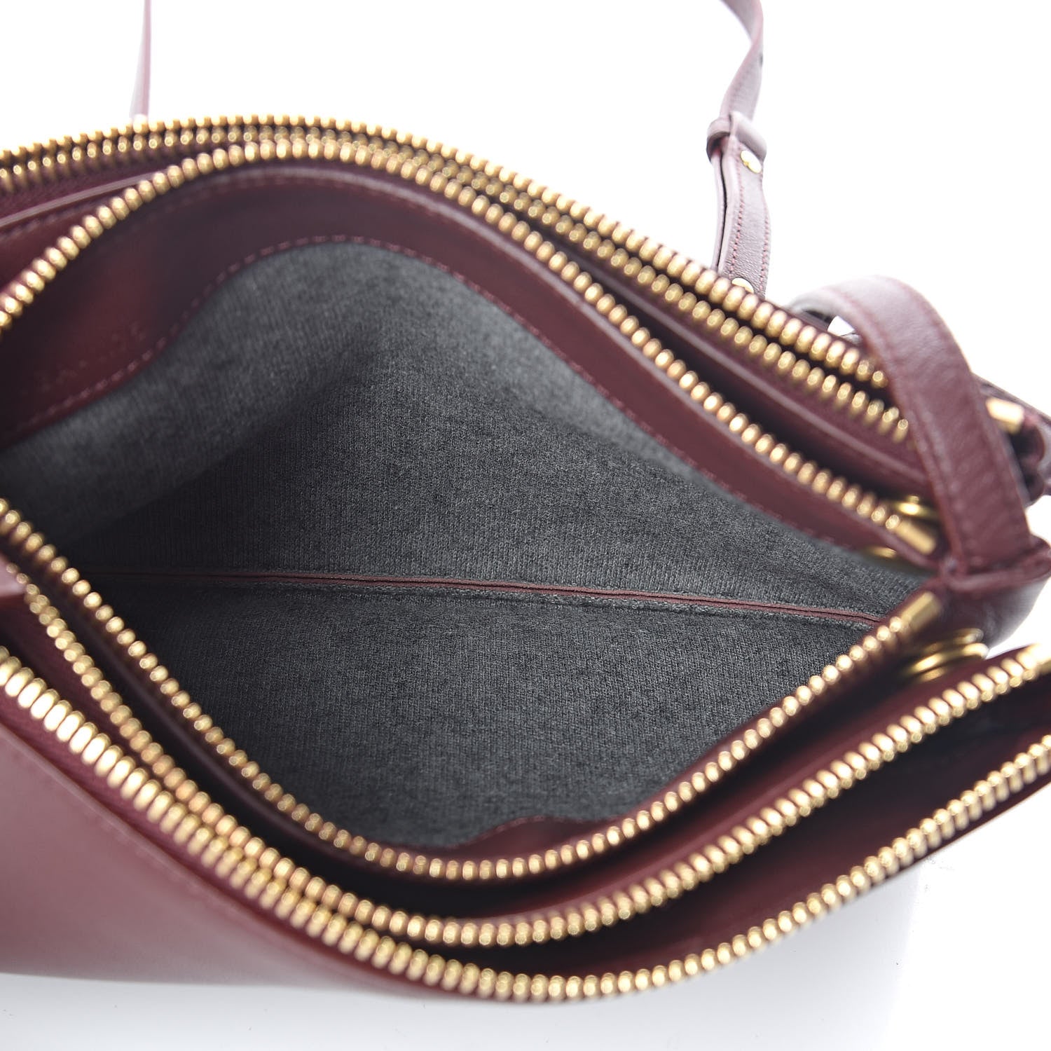 Celine Lambskin Small Trio Crossbody Bag Burgundy 5 of 18