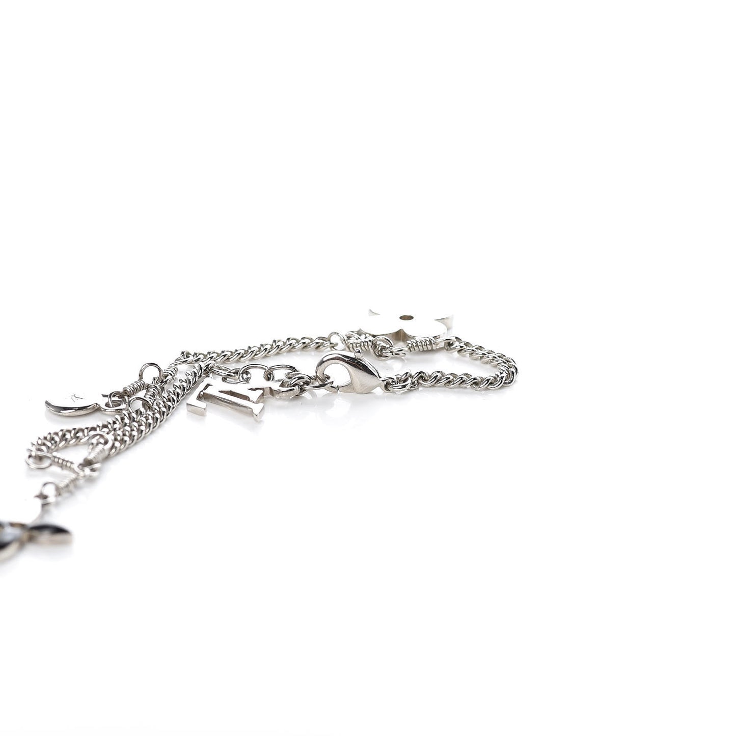 Sweet Monogram Charm Bracelet Silver Black