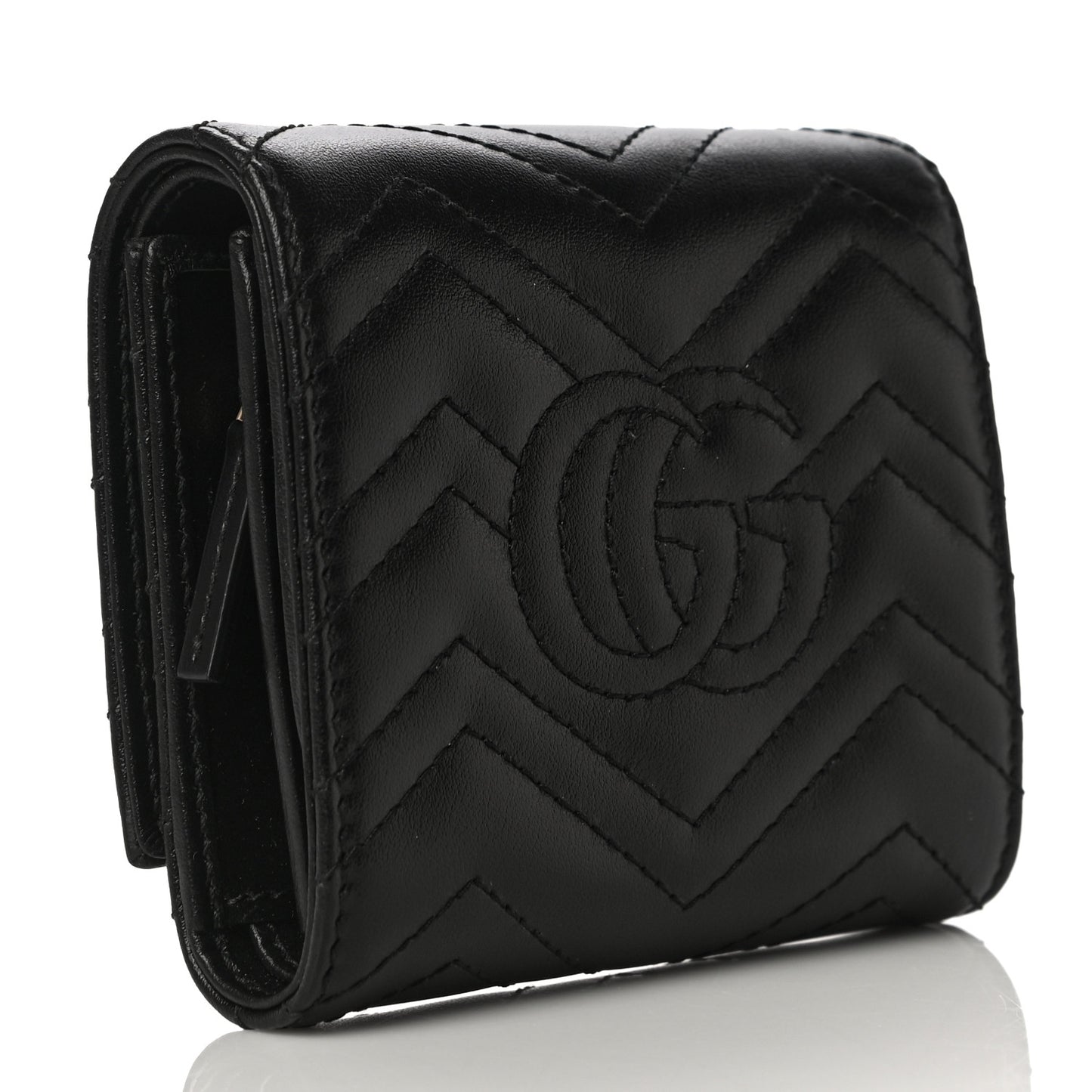 Calfskin Matelasse GG Marmont Medium Wallet Black