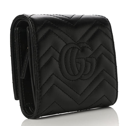 Gucci Calfskin Matelasse GG Marmont Medium Wallet Black 3 of 9