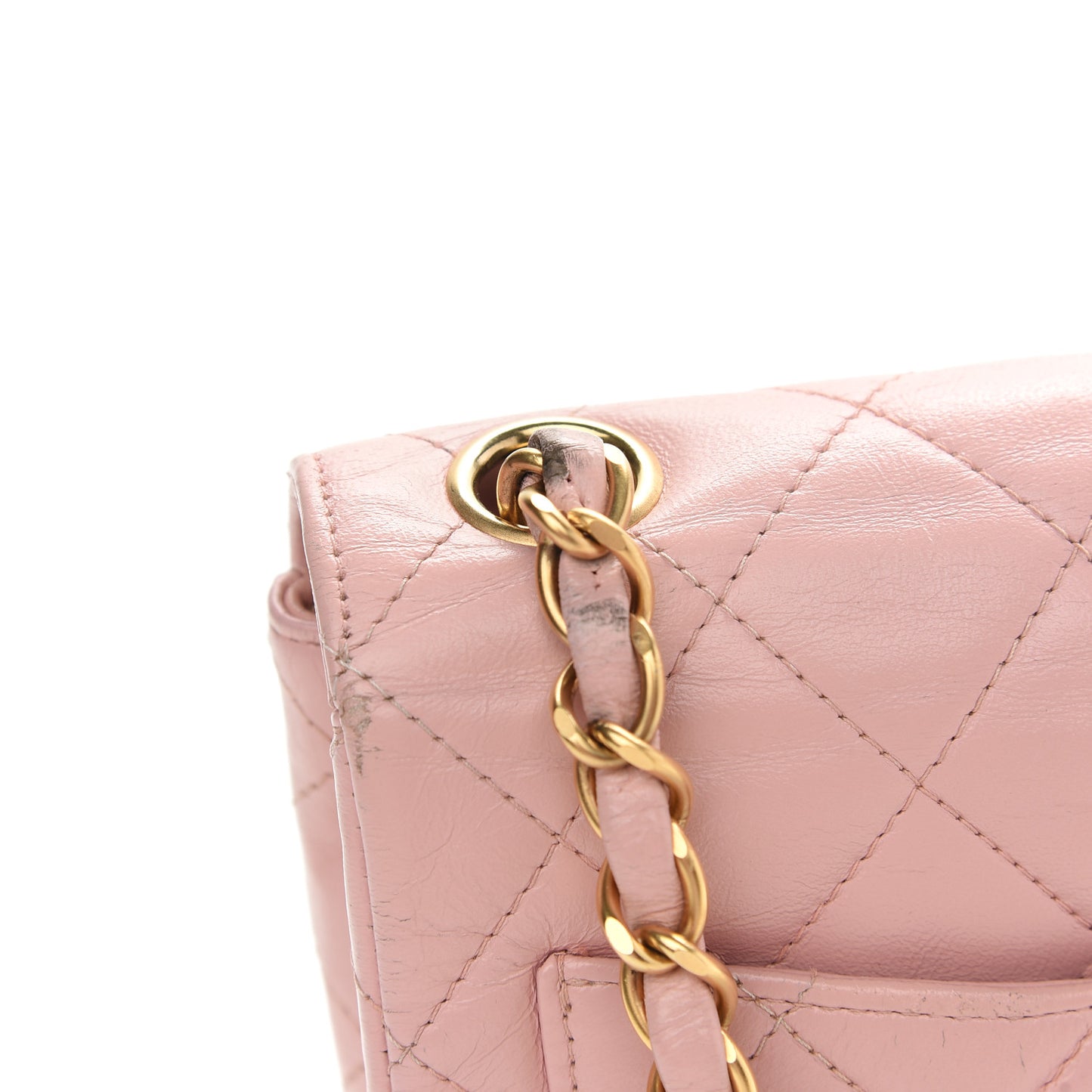 Lambskin Quilted Mini Square Flap Pink