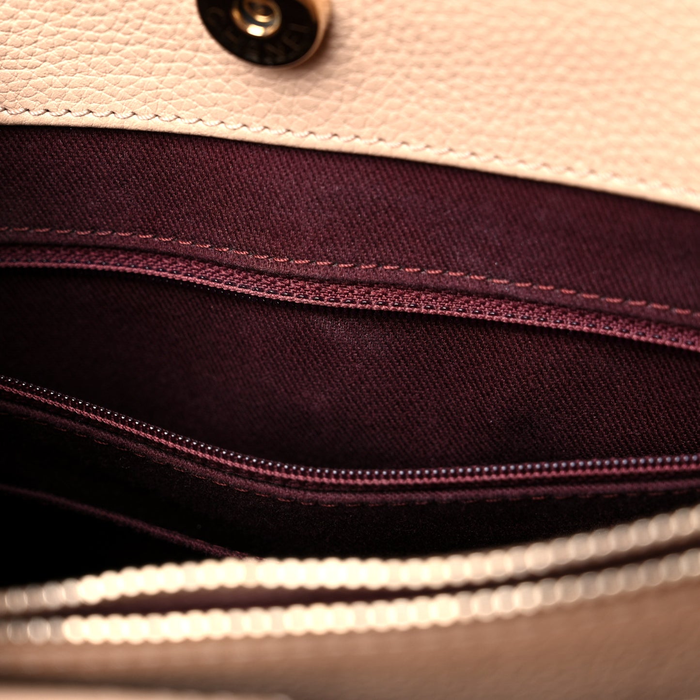 Grained Calfskin Small Neo Executive Shopper Tote Beige