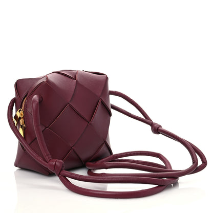 Bottega Veneta Lambskin Maxi Intrecciato Mini Cassette Camera Bag Bordeaux 2 of 7