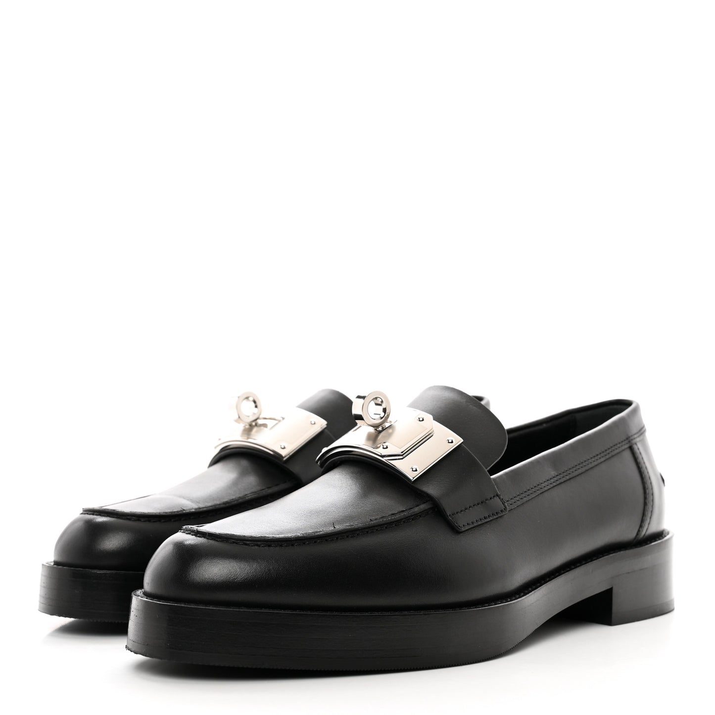Calfskin Womens Hot Loafer 38.5 Black