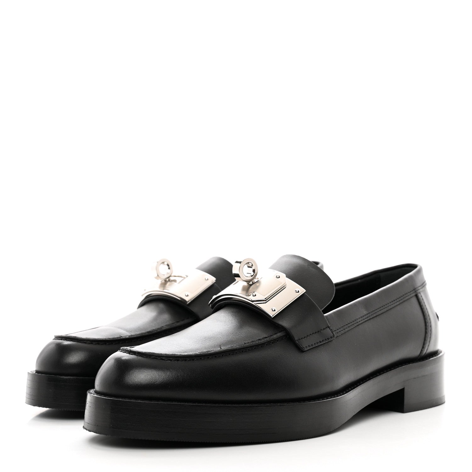 Hermes Calfskin Womens Hot Loafer 38.5 Black 3 of 8