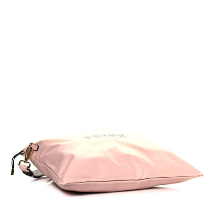 Fendi Soft Nappa Logo Medium Drawstring Pouch Bag Rosa Quarzo Black 4 of 9