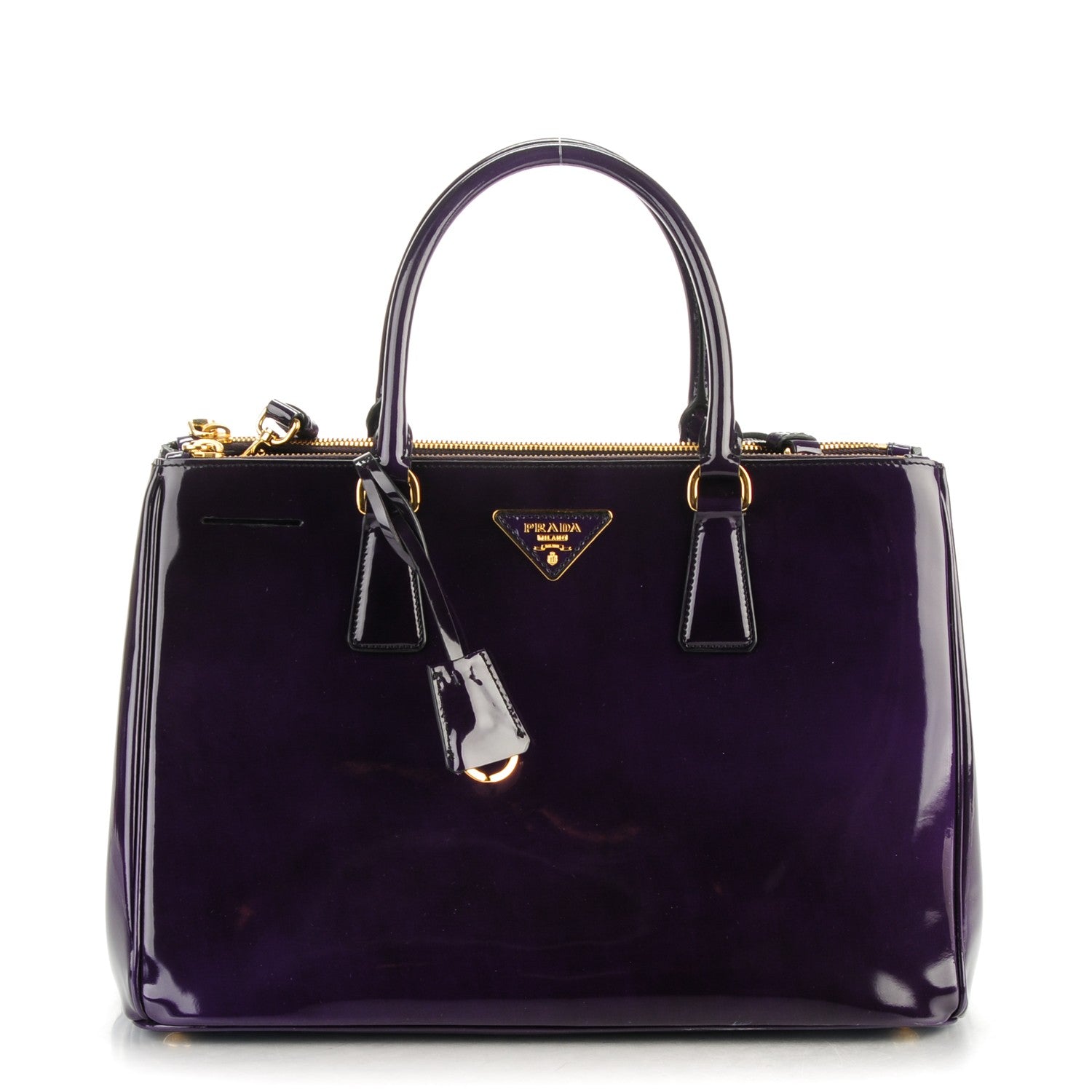Prada Spazzolato Large Galleria Double Zip Tote Viola Fume 1 of 8