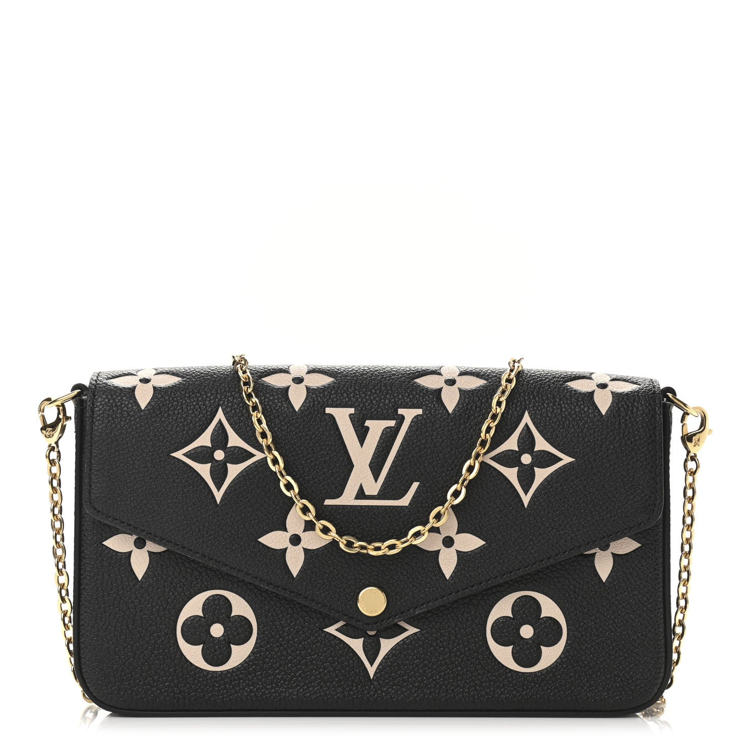 Louis Vuitton Empreinte Monogram Giant Felicie Pochette Black Beige 1 of 9