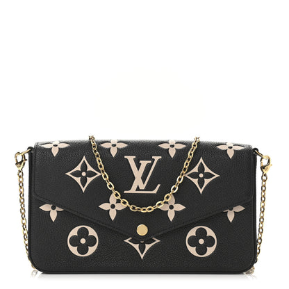 Louis Vuitton Empreinte Monogram Giant Felicie Pochette Black Beige 1 of 9