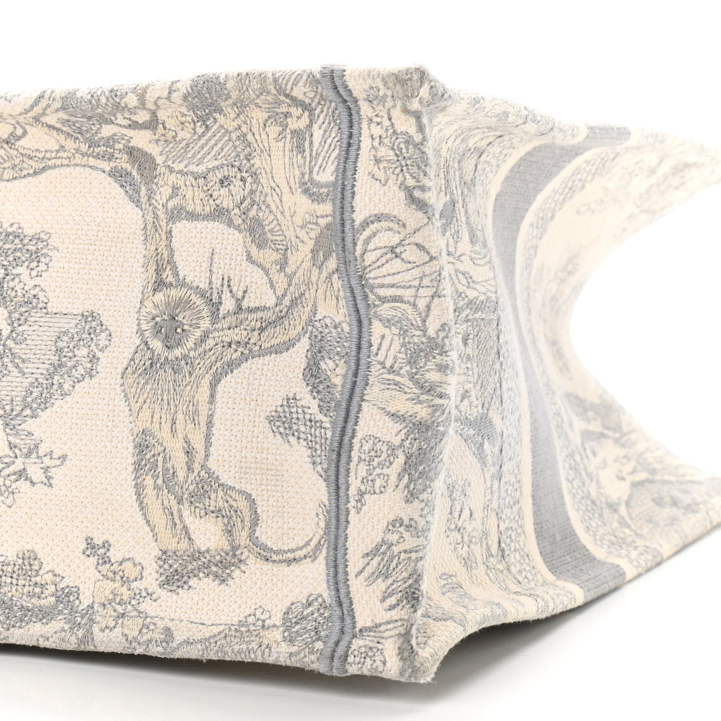 Canvas Embroidered Medium Dioriviera Toile De Jouy Book Tote Gray