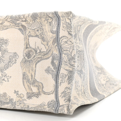 Christian Dior Canvas Embroidered Medium Dioriviera Toile De Jouy Book Tote Gray 10 of 17