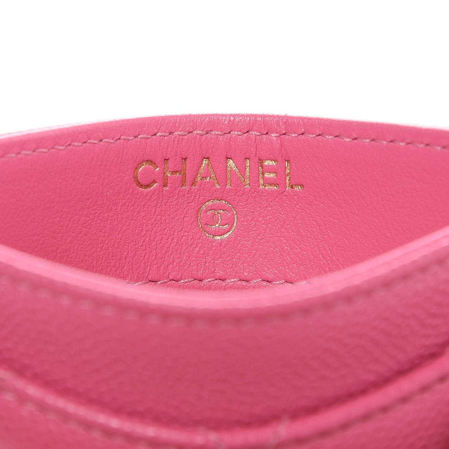 Caviar Quilted Card Holder Pink