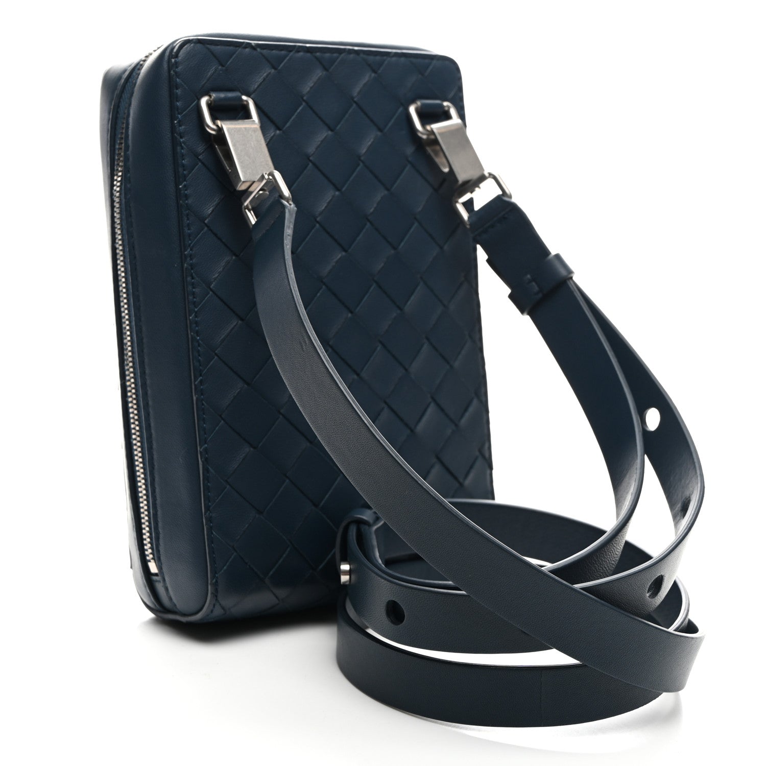 Bottega Veneta Nappa Intrecciato Crossbody Bag Navy 3 of 8