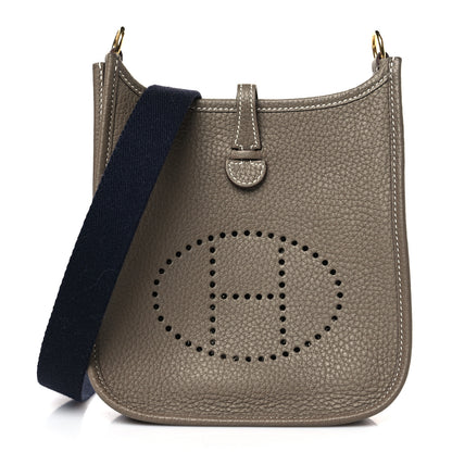 Hermes Taurillon Clemence Amazone Evelyne TPM Etoupe Bleu Indigo 1 of 10