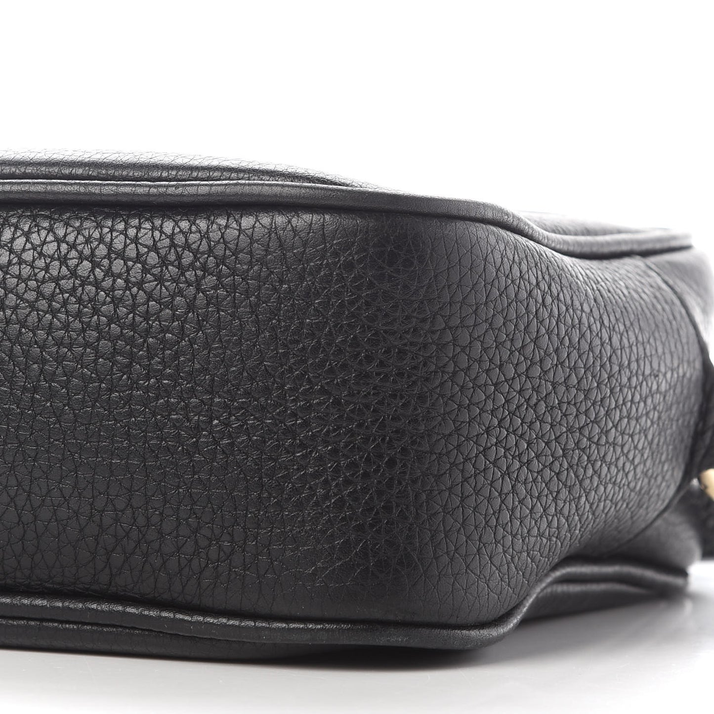 Pebbled Calfskin Small Soho Disco Bag Black