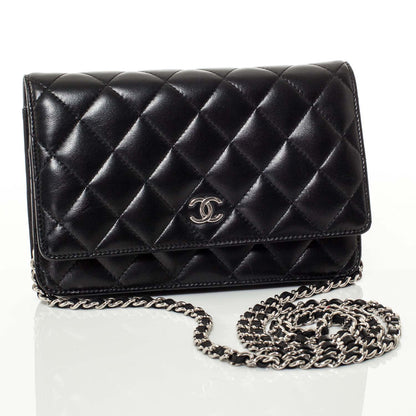 Chanel Lambskin Quilted Wallet On Chain WOC Black 1 of 10