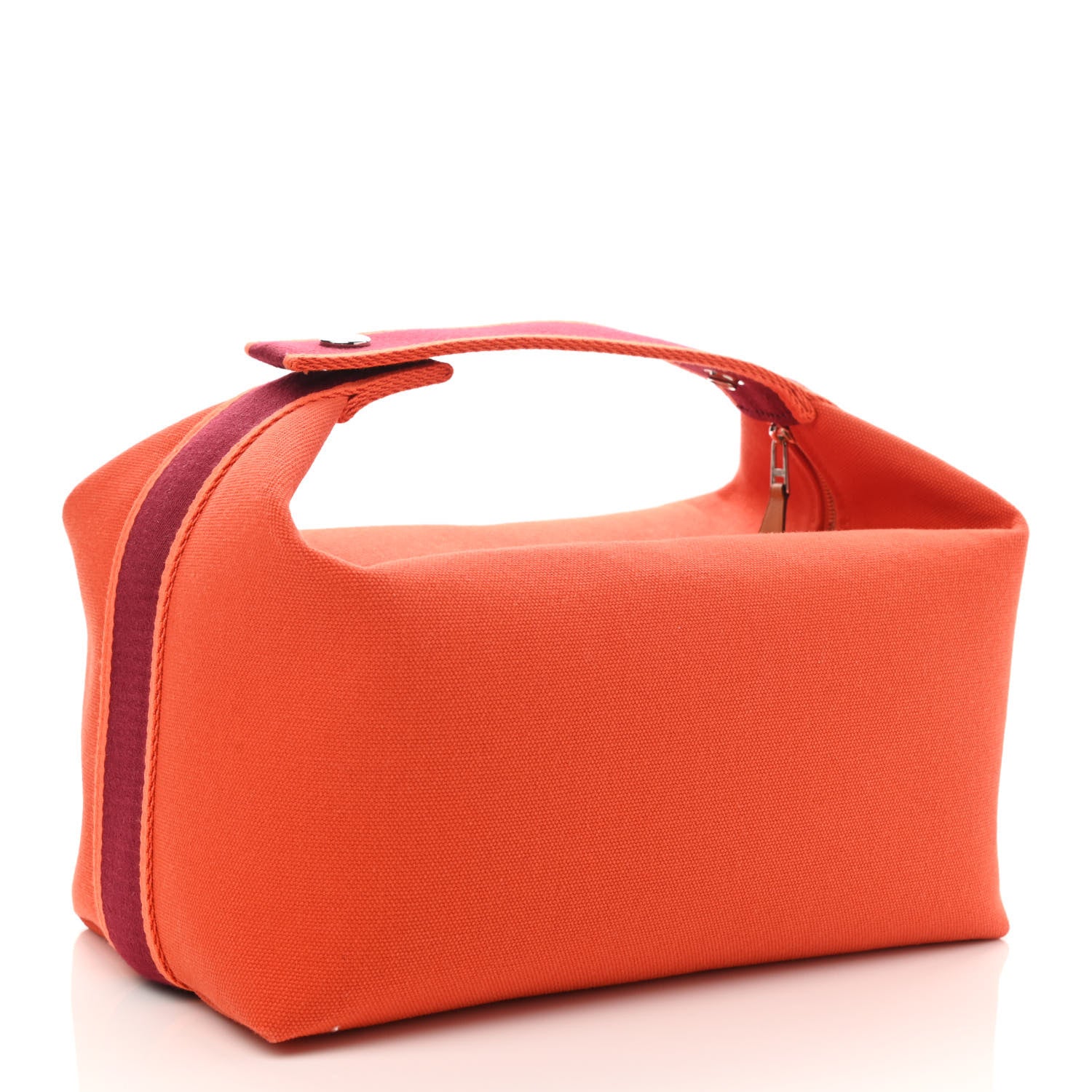 Hermes Canvas Large Bride-A-Brac Pouch Orange Feu Burgundy 4 of 9
