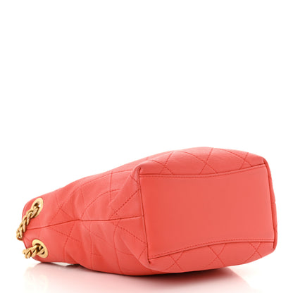 Chanel Lambskin Resin Quilted Small Pearl Samba Bucket Bag Dark Pink 4 of 10