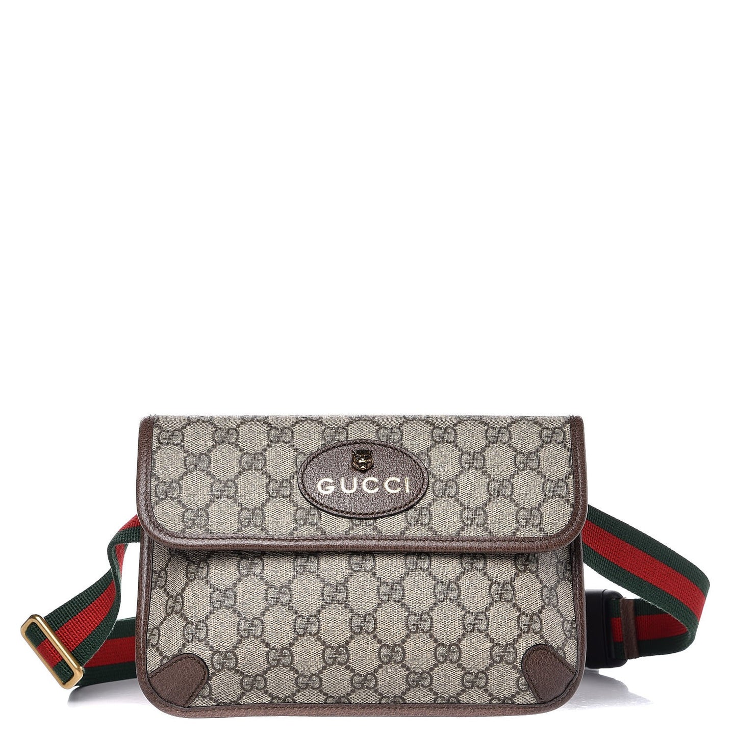 GG Supreme Monogram Neo Vintage Web Belt Bag Brown