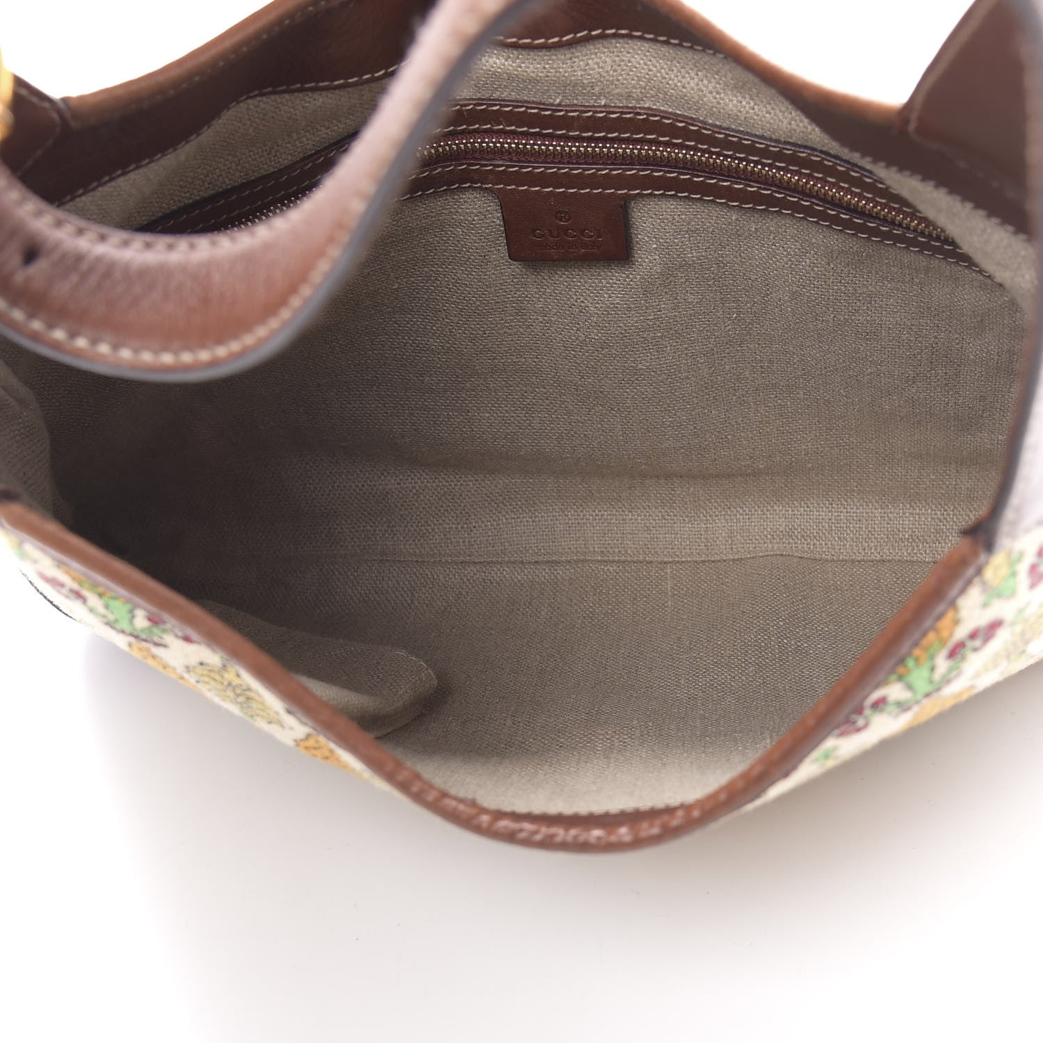 Gucci Canvas Pineapple Print Jackie O Bouvier Hobo Brown 5 of 10
