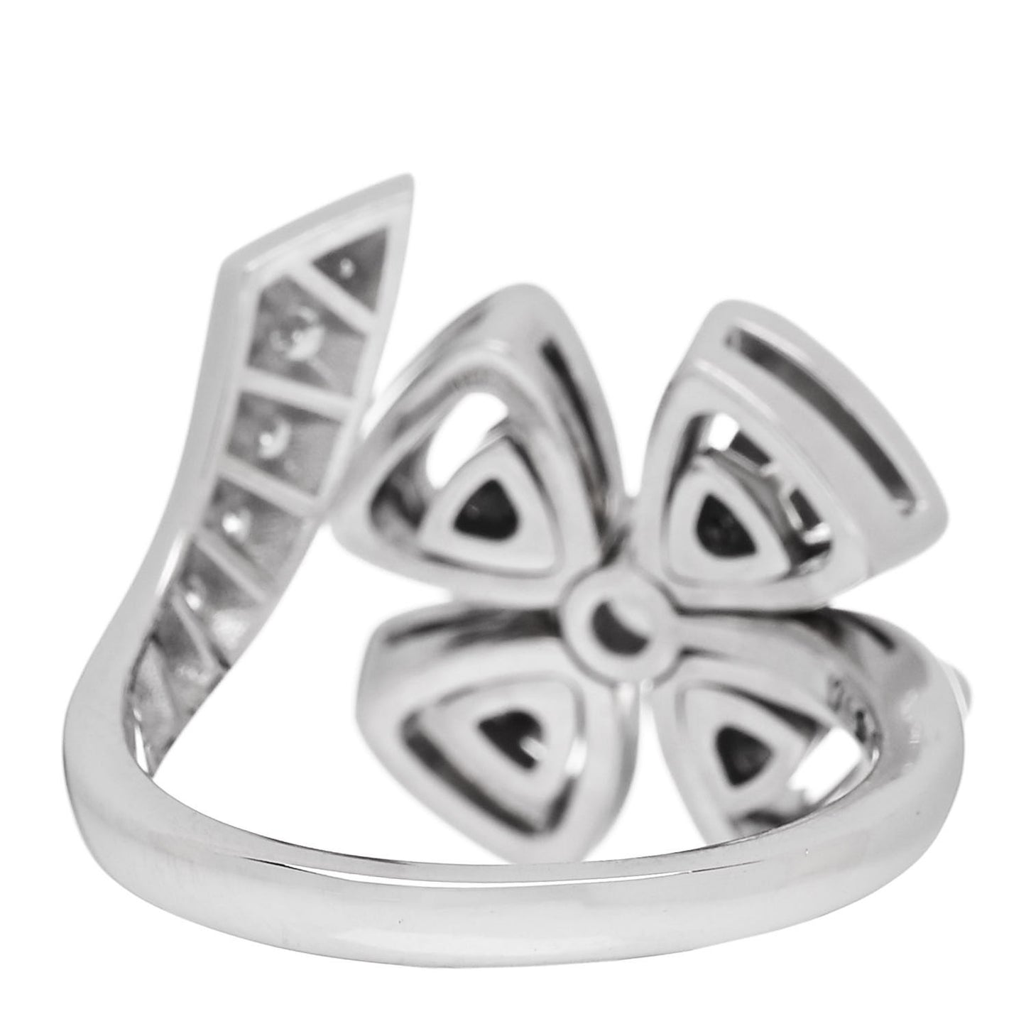 18K White Gold Diamond Fiorever Bypass Ring 52 6