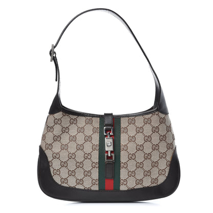 Gucci Monogram Web Small Jackie O Hobo Dark Brown 1 of 10