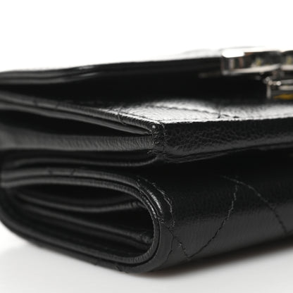 Chanel Grained Calfskin Quilted CC Box Compact Flap Wallet Black 11 of 12