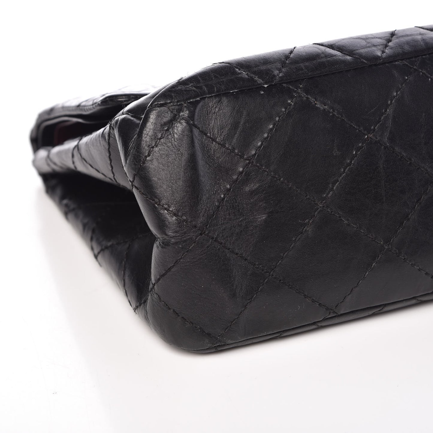 Aged Calfskin Quilted 2.55 Reissue 227 Flap Black