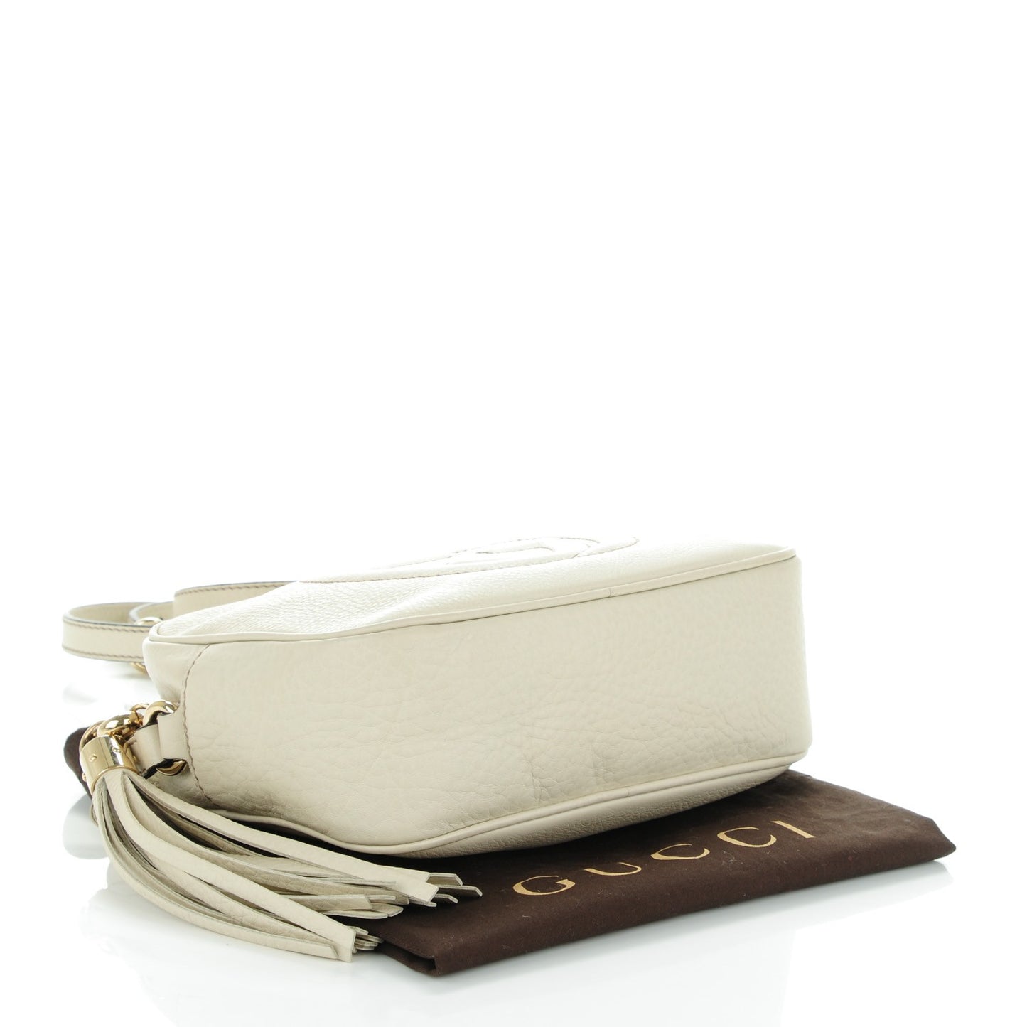 Pebbled Calfskin Small Soho Disco Bag Off White