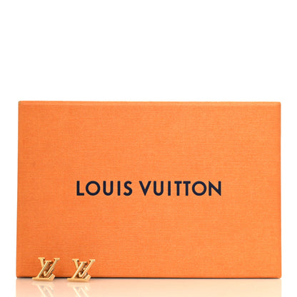 Louis Vuitton Metal LV Iconic Earrings Gold 6 of 6