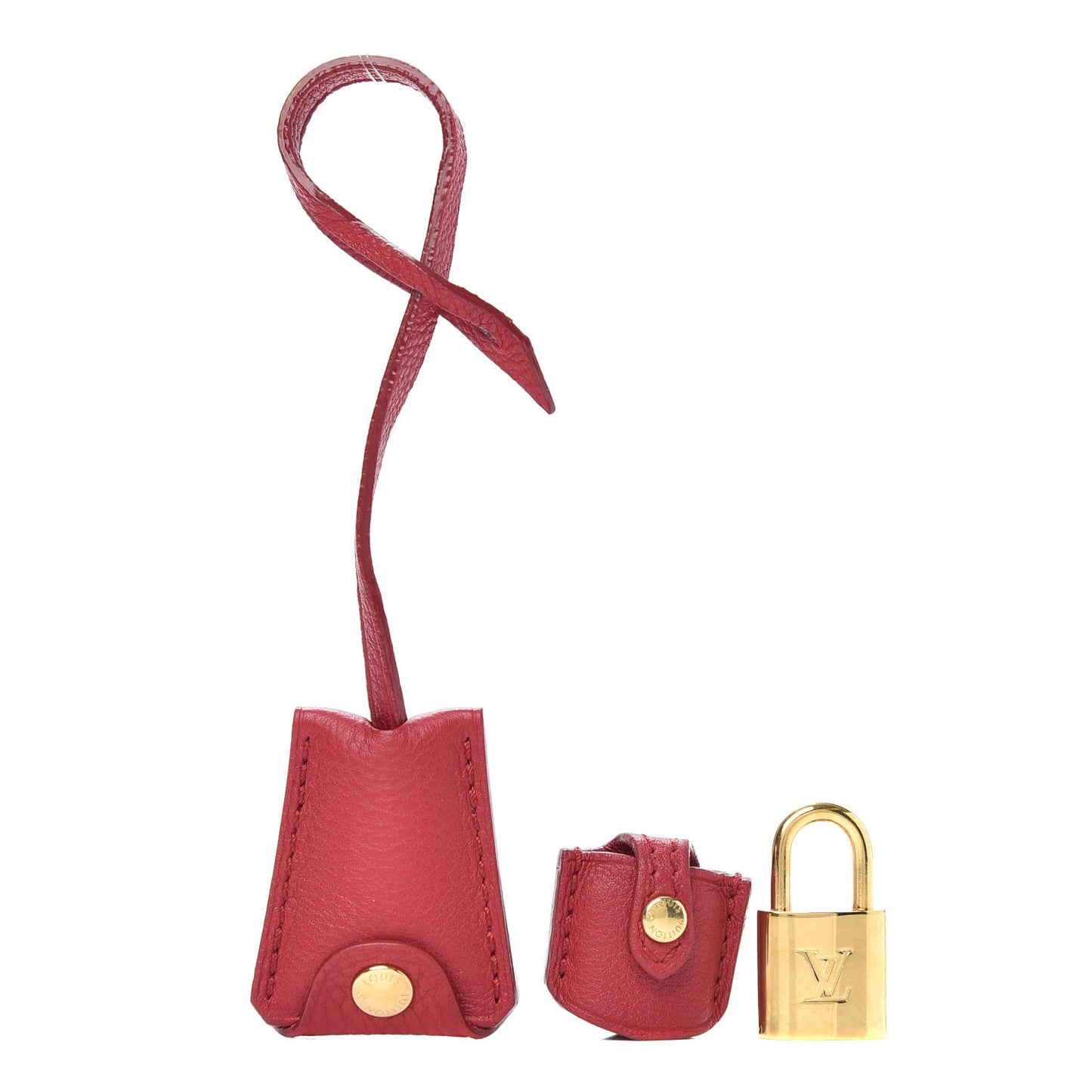 Calfskin Clochette Key Bell Holder and Lock Set Red