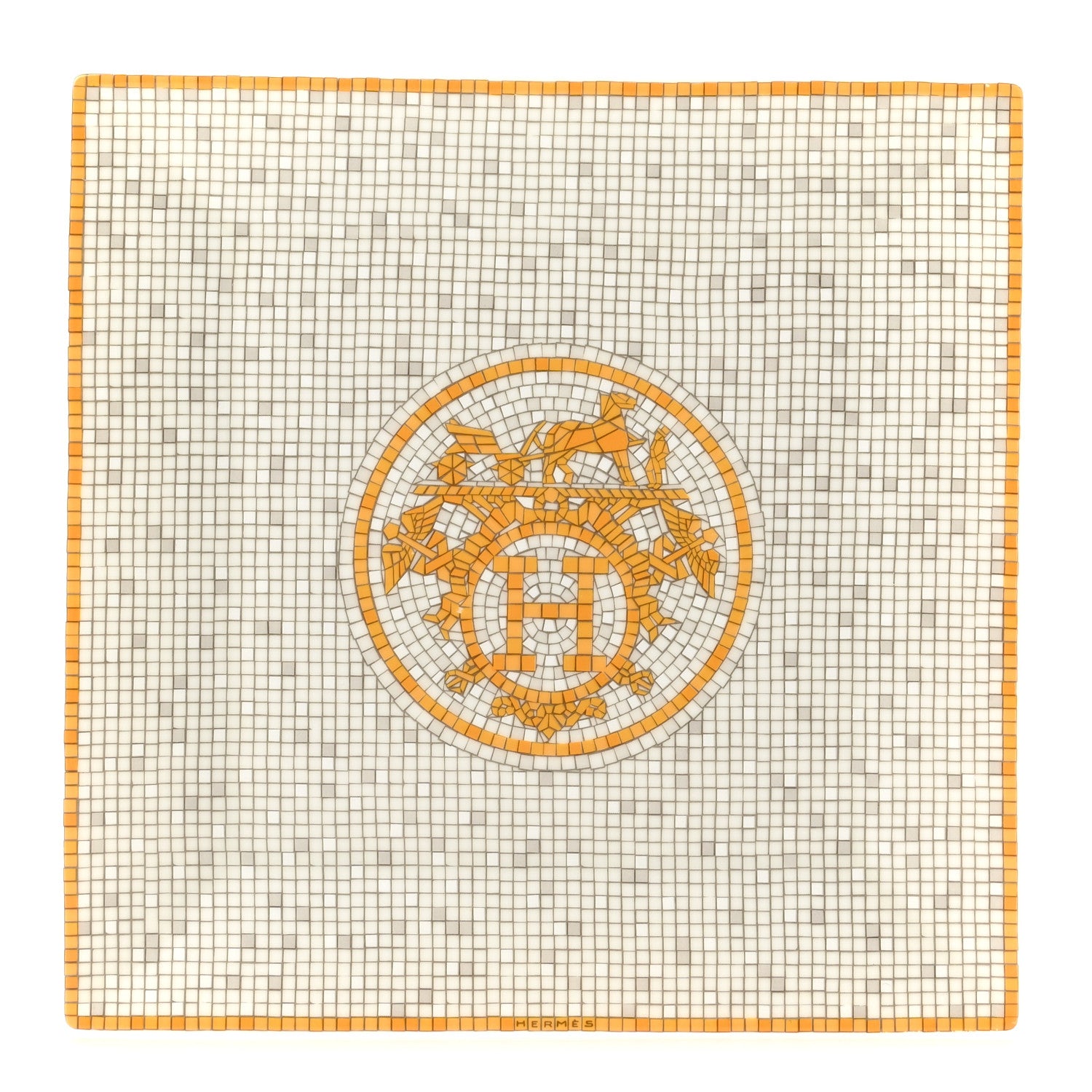 Hermes Porcelain Mosaique au 24 Square Plate 1 of 7
