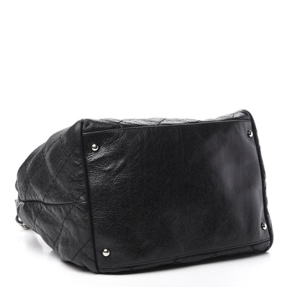 Chanel Glazed Calfskin On The Road Drawstring Tote Black 4 of 12