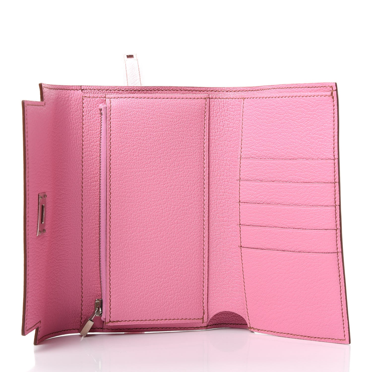 Hermes Chevre Mysore Medium Kelly Wallet 5P Pink 5 of 6