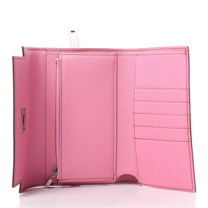 Hermes Chevre Mysore Medium Kelly Wallet 5P Pink 5 of 6