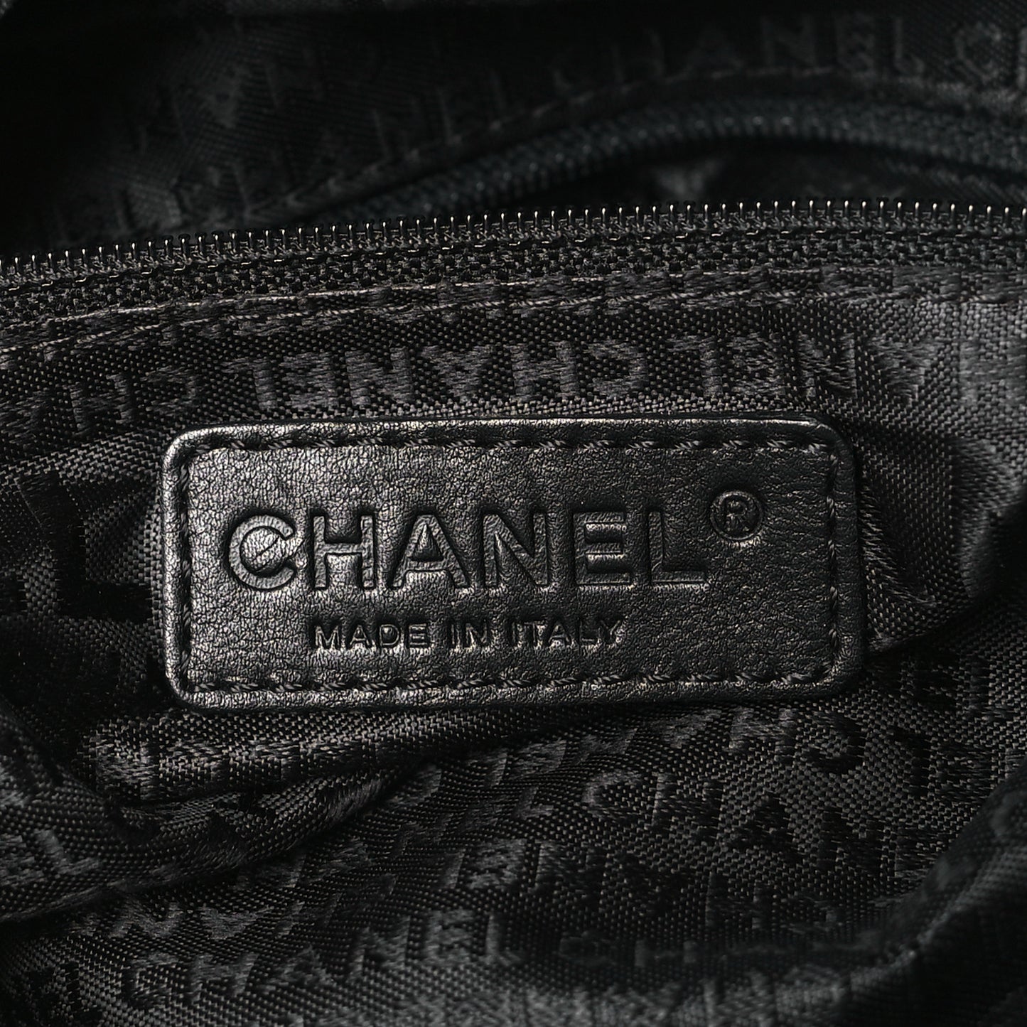 Lambskin Pleated CC Shoulder Bag Black