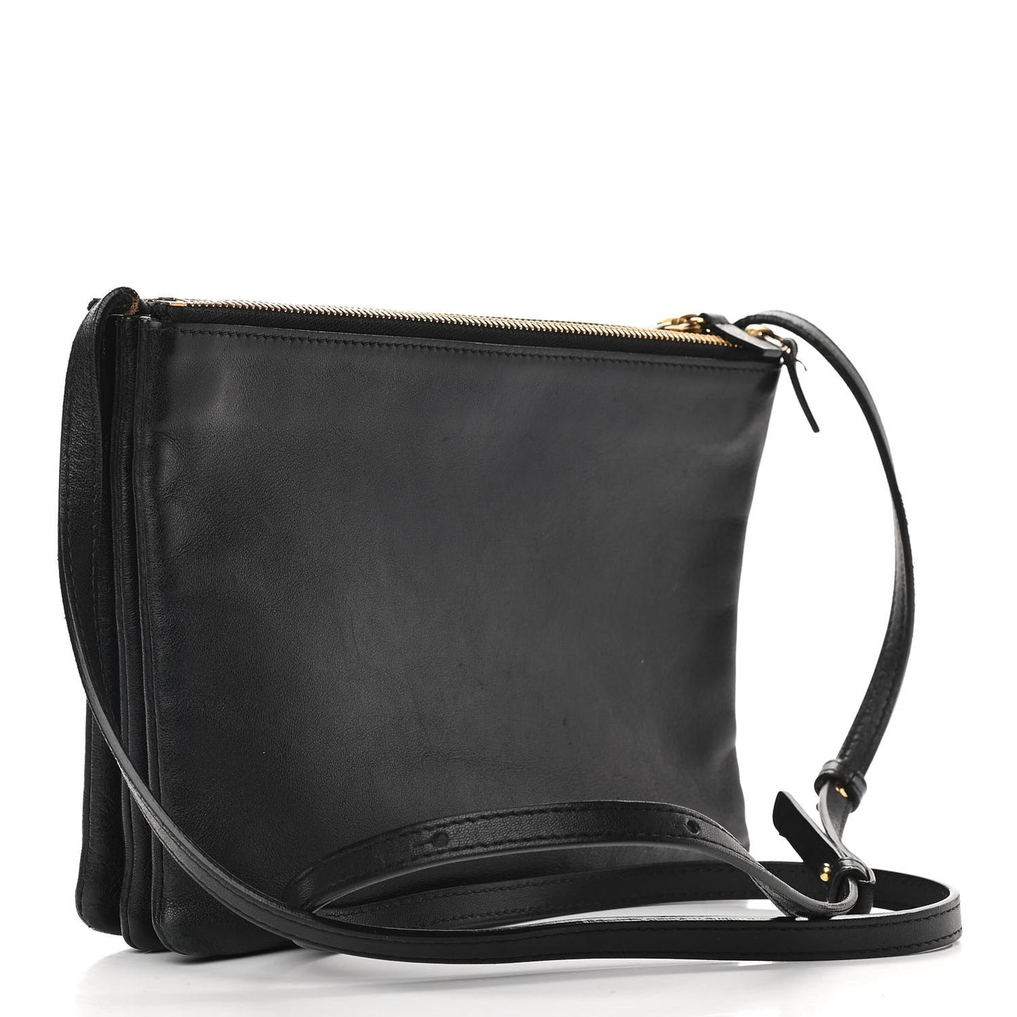 Lambskin Large Trio Crossbody Bag Black
