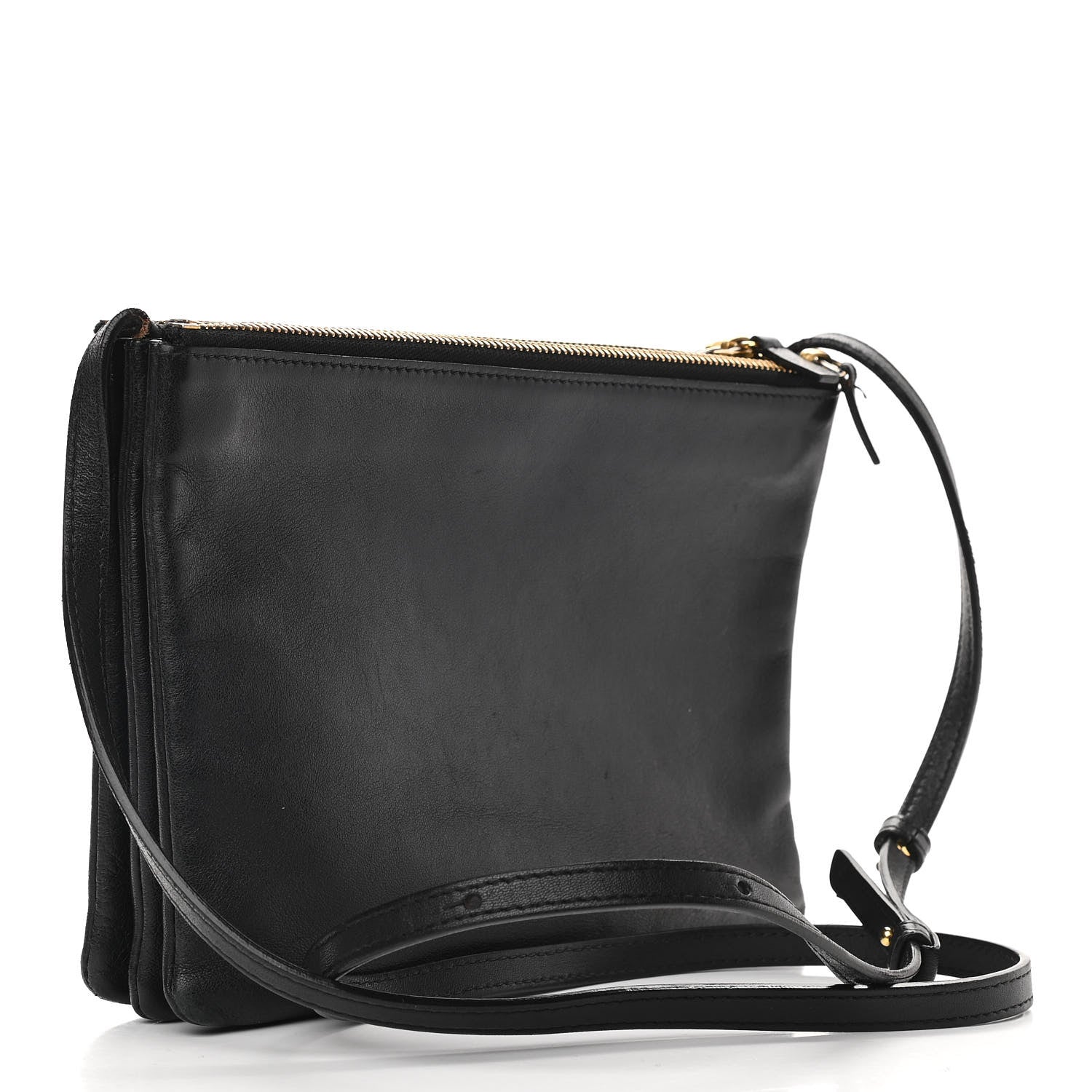 Celine Lambskin Large Trio Crossbody Bag Black 3 of 14