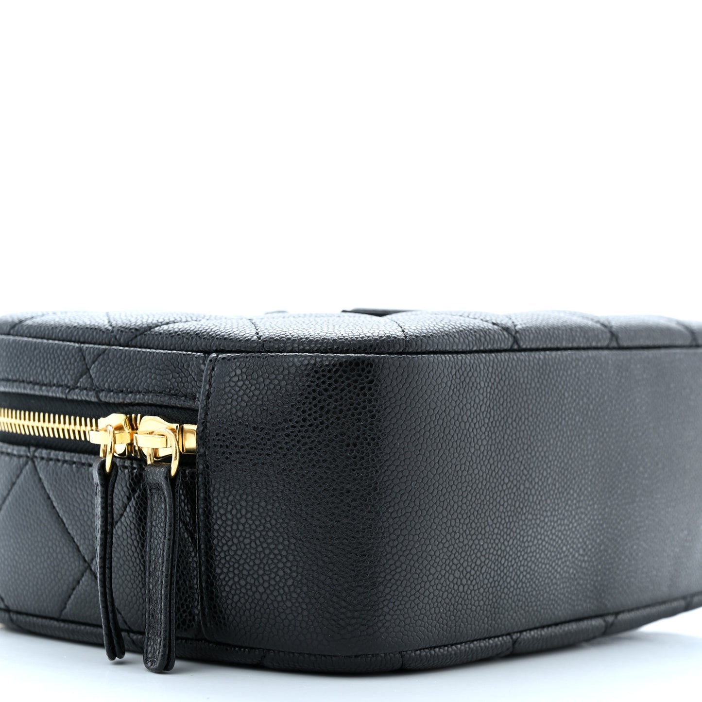Caviar Quilted CC Small Top Handle Vanity Case Black