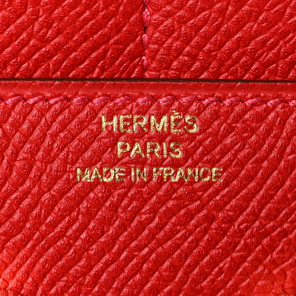 Hermes Epsom Constance Short Wallet Rouge Casaque 7 of 11