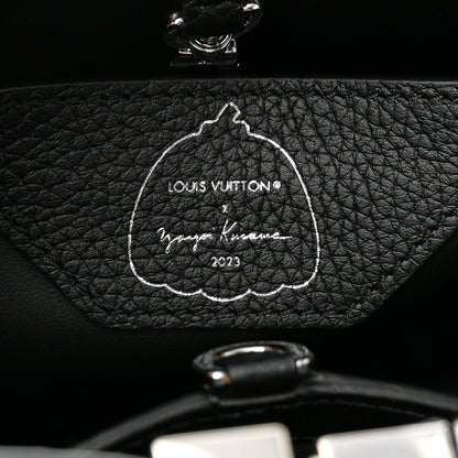 Louis Vuitton LV X YK Taurillon Brass Metal Dots Capucine MM Black 6 of 9