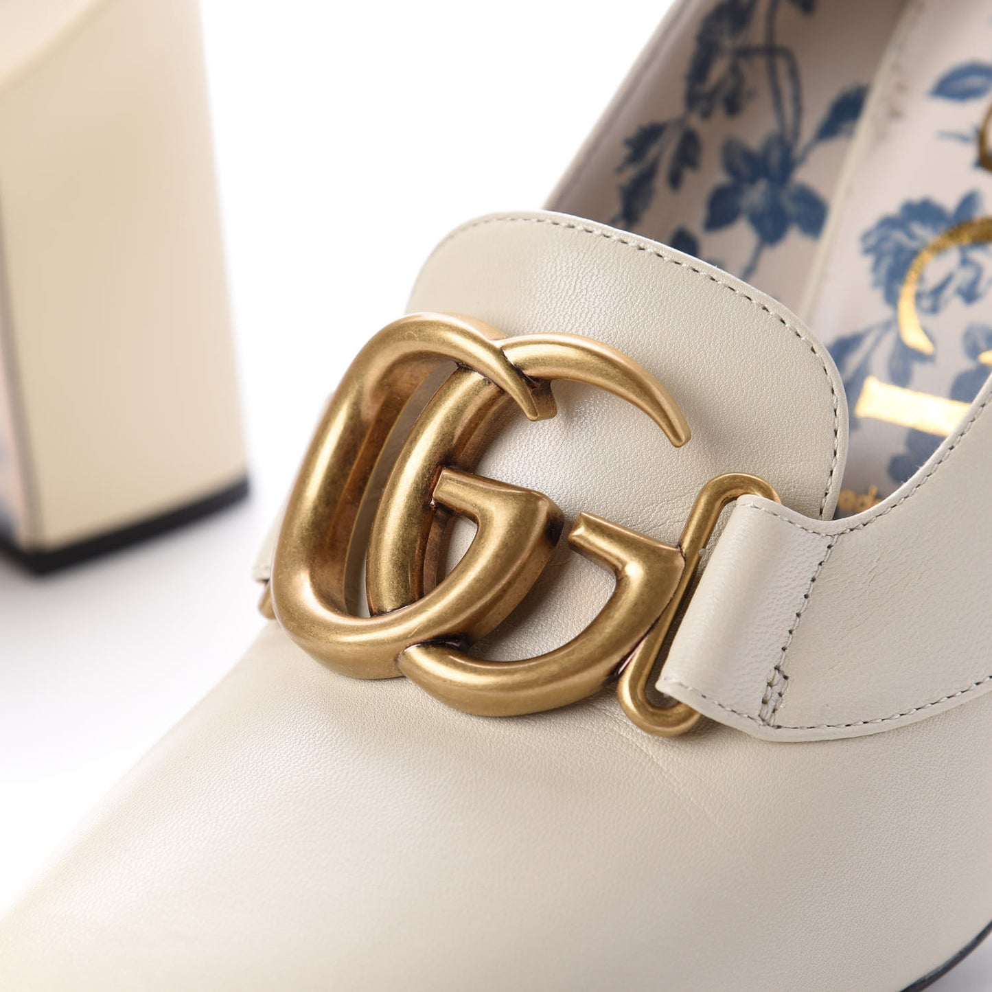 Malaga Kid GG Victoire 95mm Loafer Pumps 39.5 Vintage White