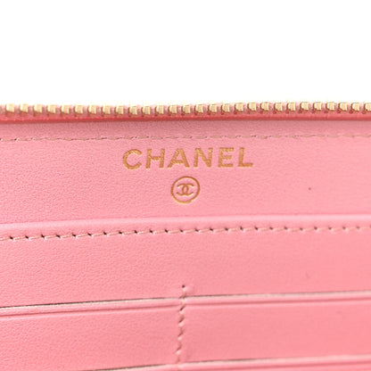 Chanel Iridescent Caviar Quilted Large Zip Around Wallet Pink 7 of 11